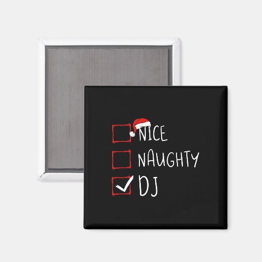 Nice Naughty Dj kerstlijst kerstmis di mas Magneet (Voorkant / Achterkant)
