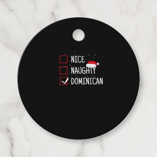 Nice Naughty Dominican Christmas List Bedankjes Labels (Voorkant)