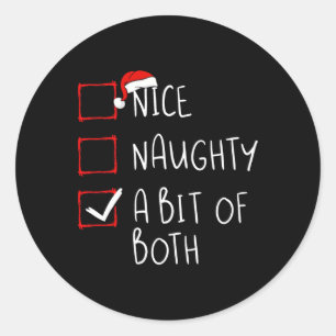 Nice Naughty een beetje van beide kerstlijstjes Sa Ronde Sticker