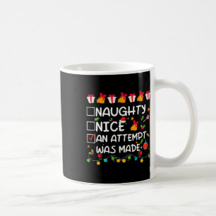 Nice Naughty een poging tot grappige kerst Koffiemok