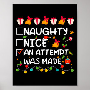 Nice Naughty een poging tot grappige kerst Poster
