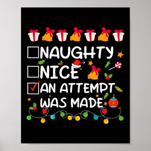 Nice Naughty een poging tot grappige kerst Poster (Voorkant)