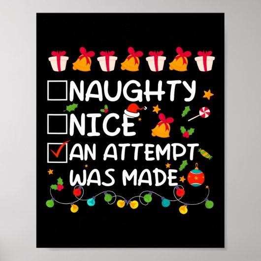 Nice Naughty een poging tot grappige kerst Poster (Voorkant)