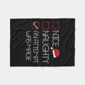 Nice Naughty een poging tot kerst Pajama Fleece Deken (Voorkant (Horizontaal))