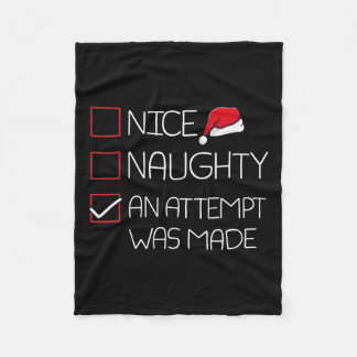 Nice Naughty een poging tot kerst Pajama Fleece Deken
