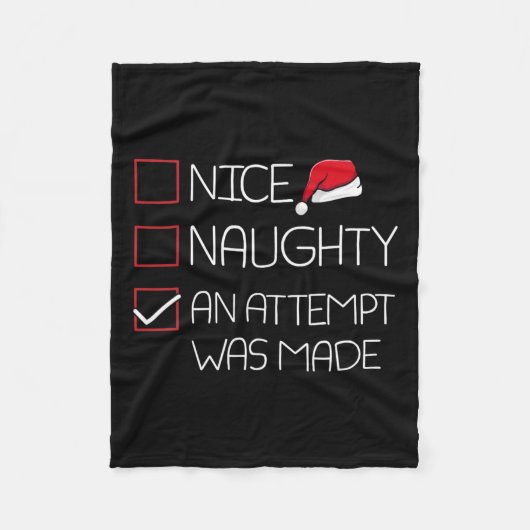 Nice Naughty een poging tot kerst Pajama Fleece Deken (Voorkant)