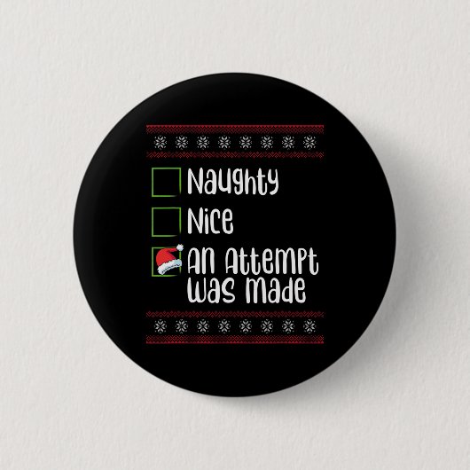 Nice Naughty en kerstavond Ronde Button 5,7 Cm (Voorkant)