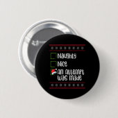 Nice Naughty en kerstavond Ronde Button 5,7 Cm (Voorkant /achterkant)