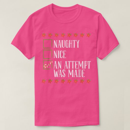 Nice Naughty en kerstavond T-shirt (Design voorkant)