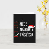 Nice Naughty English Christmas Checklist Funny Eng Kaart (Gele Bloem)