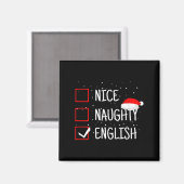 Nice Naughty English Christmas Checklist Funny Eng Magneet (Voorkant / Achterkant)