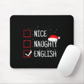Nice Naughty English Christmas Checklist Funny Eng Muismat (Met muis)