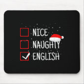 Nice Naughty English Christmas Checklist Funny Eng Muismat (Voorkant)