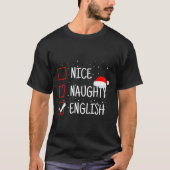Nice Naughty English Christmas Checklist Funny Eng T-shirt (Voorkant)