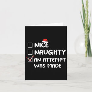 Nice Naughty Er is een poging gedaan om de kerstli Kaart
