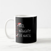 Nice Naughty Er Nurse kerstlijst Santa Claus X Koffiemok (Links)