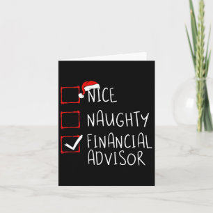 Nice Naughty Financial Advisor Christmas List Sant Kaart