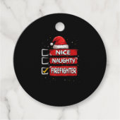 Nice Naughty Firefighter Christmas List Bedankjes Labels (Voorkant)