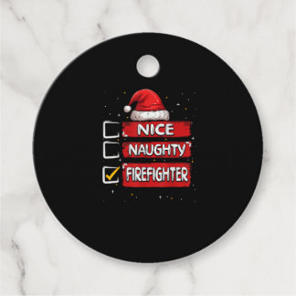 Nice Naughty Firefighter Christmas List Bedankjes Labels