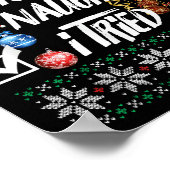 Nice Naughty Funny Christmas Xmas I Tried Graphic  Poster (Hoek)