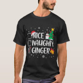 Nice Naughty Ginger-kerstpajama-snoepriet T-shirt (Voorkant)