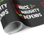 Nice Naughty Hangt Kerstlijstvakantie af Cadeaupapier (Rol Hoek)
