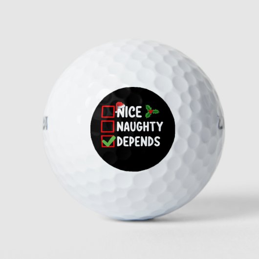 Nice Naughty Hangt Kerstlijstvakantie af Golfballen (Voorkant)