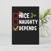 Nice Naughty Hangt Kerstlijstvakantie af Kaart (Staand voorkant)