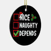 Nice Naughty Hangt Kerstlijstvakantie af Keramisch Ornament (Rechts)