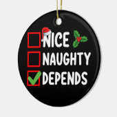 Nice Naughty Hangt Kerstlijstvakantie af Keramisch Ornament (Links)