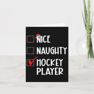 Nice Naughty Hockey Player List kerstkerstkerstker Kaart