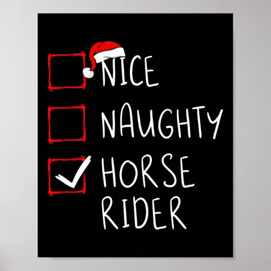 Nice Naughty Horse Rider List kerstkerstkerstkerst Poster (Voorkant)