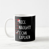 Nice Naughty I Can Explain Funny Christmas Koffiemok (Links)