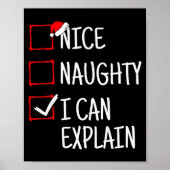Nice Naughty I Can Explain Funny Christmas  Poster (Voorkant)