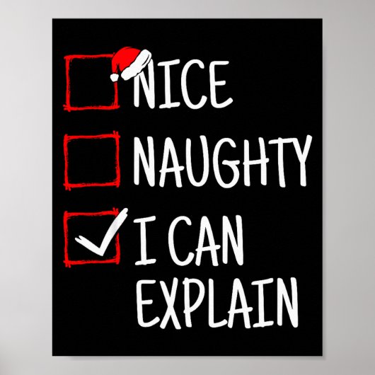 Nice Naughty I Can Explain Funny Christmas  Poster (Voorkant)