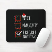 Nice Naughty I Regret Nothing Christmas List Funny Muismat (Met muis)