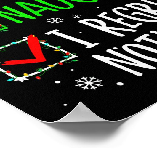 Nice Naughty I Regret Nothing Christmas List Santa Poster (Hoek)