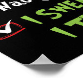 Nice Naughty I Swear I Tried, Christmas Funny Chec Poster (Hoek)