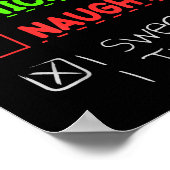Nice Naughty I Swear I Tried Christmas List Funny Poster (Hoek)