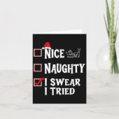 Nice Naughty - I Swear I Tried Christmas List  Kaart (Voorkant)
