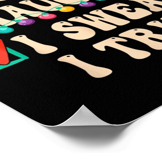 Nice Naughty I Swear I Tried, Christmas List Retro Poster (Hoek)