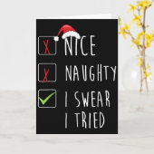 Nice Naughty I Swear I Tried Christmas List Xmas S Kaart (Gele Bloem)