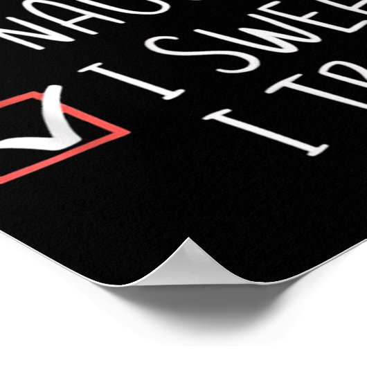 Nice Naughty I Swear I Tried Christmas Santa Claus Poster (Hoek)