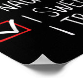 Nice Naughty I Swear I Tried Christmas Santa Claus Poster (Hoek)