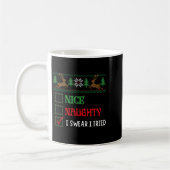Nice Naughty I Swear I Tried Funny Christmas Xmas  Koffiemok (Links)