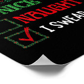 Nice Naughty I Swear I Tried Funny Christmas Xmas  Poster (Hoek)