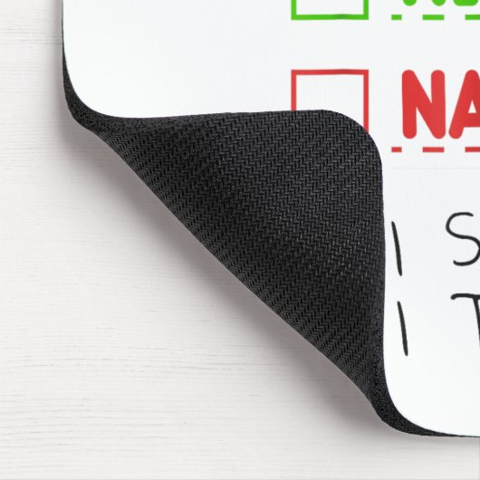 Nice Naughty I Swear I Tried List Funny Christmas Muismat (Hoek)