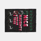 Nice Naughty I Swear I Tried List Xmas Lover Chris Fleece Deken (Voorkant (Horizontaal))