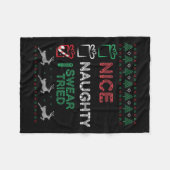Nice Naughty I Swear I Tried List Xmas Lover Chris Fleece Deken (Voorkant (Horizontaal))
