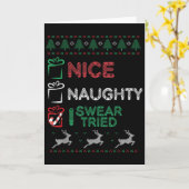 Nice Naughty I Swear I Tried List Xmas Lover Chris Kaart (Gele Bloem)